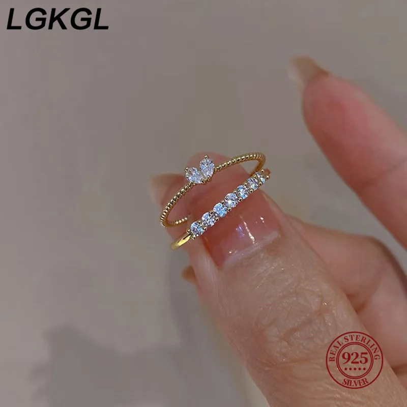 LGKGLS925 Silver Band Diamond 14K Gold Heart Open Ring for Women Luxury Minimalist Fashion Index Finger Ring Stylish Band
LGKGLS925 Silver Band Diamond 14K Gold Heart Open Ring for Women Luxury Minimalist Fashion Index Finger Ring Stylish Band