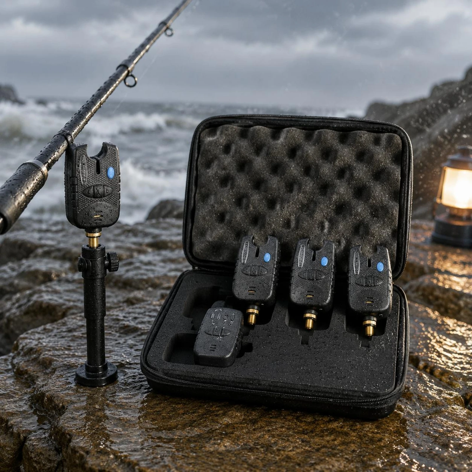4 Rod Fishing Alarm Set Portable Carry Case LED Strike Indicator
4 Rod Fishing Alarm Set Portable Carry Case LED Strike Indicator