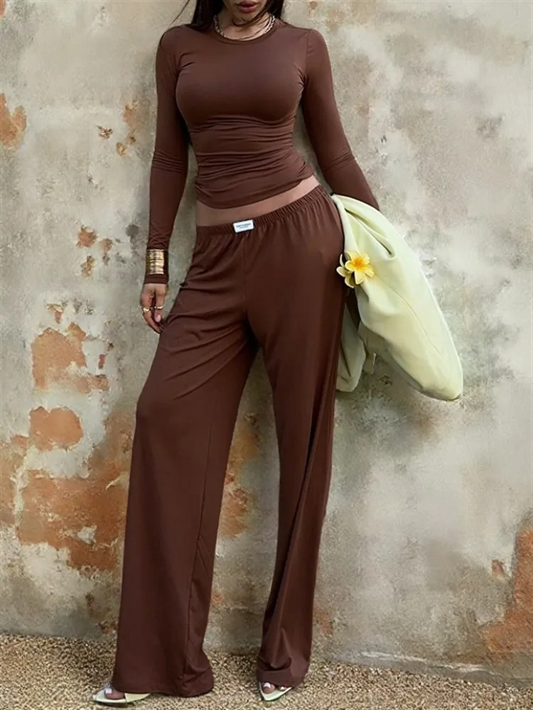 Absobe, осень 2024, женский комплект брюк, модный элегантный повседневный облегающий топ с длинными рукавами, свободные брюки, базовая уличная одежда
Absobe, осень 2024, женский комплект брюк, модный элегантный повседневный облегающий топ с длинными рукавами, свободные брюки, базовая уличная одежда