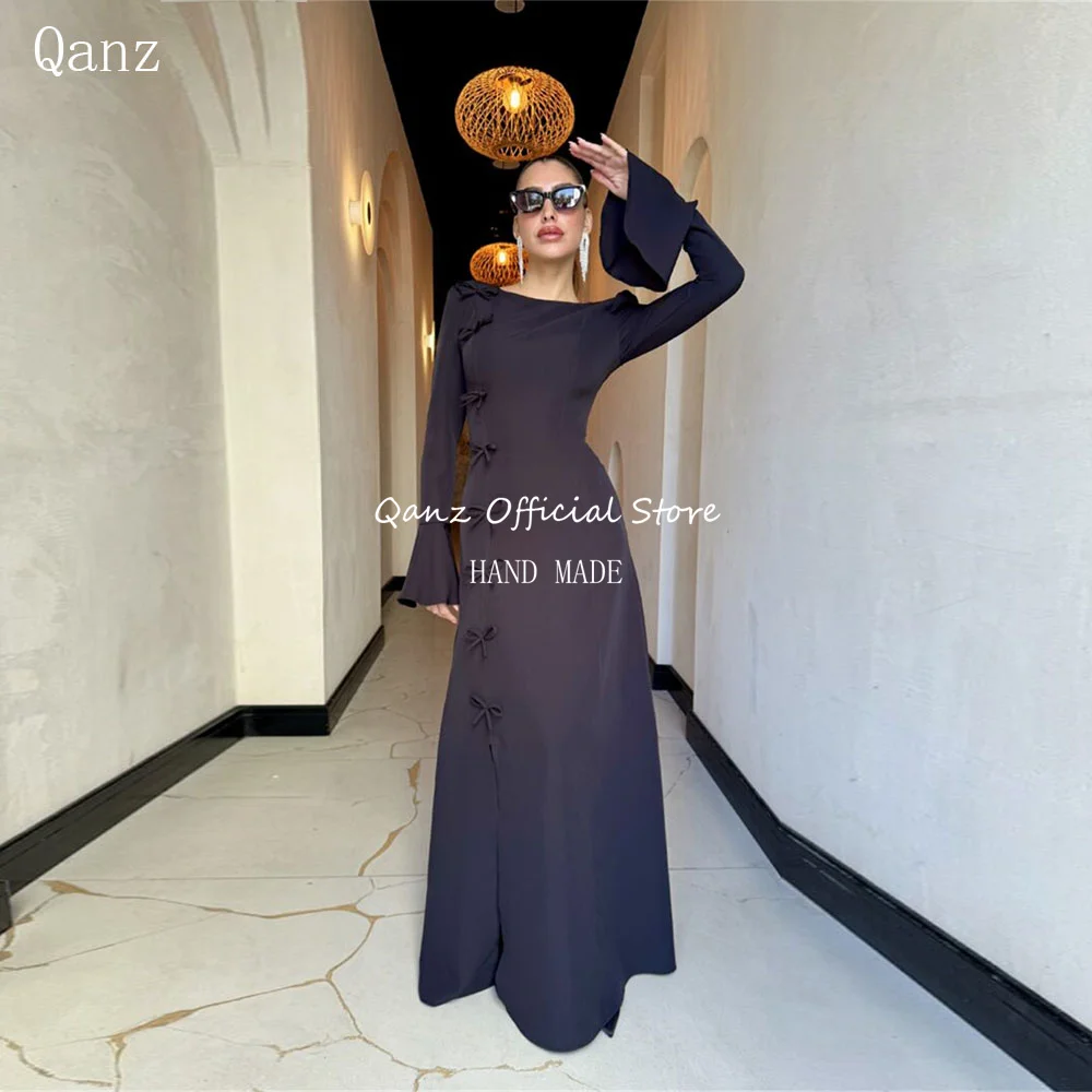 Qanz Modest Black Satin Evening Dresses for Women Long Sleeves Mermaid Bespoke Occasion Dresses Vestidos Para Mujer Customized
Qanz Modest Black Satin Evening Dresses for Women Long Sleeves Mermaid Bespoke Occasion Dresses Vestidos Para Mujer Customized