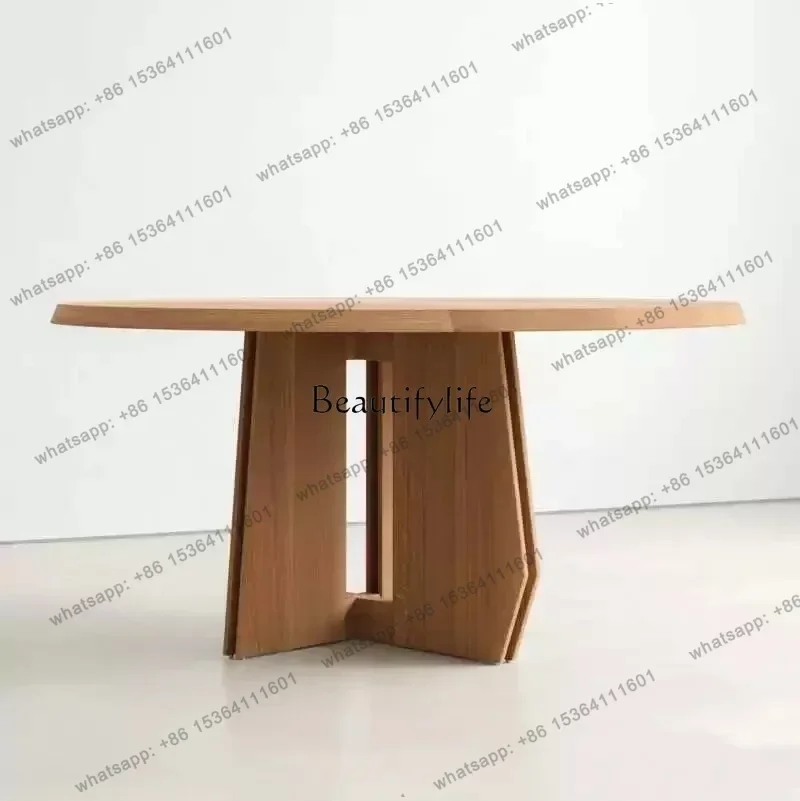 Household Small Apartment Solid Wood Round Table Light Luxury Wabi Sand Wind Minimalist Round Dining TableSSS
Household Small Apartment Solid Wood Round Table Light Luxury Wabi Sand Wind Minimalist Round Dining TableSSS