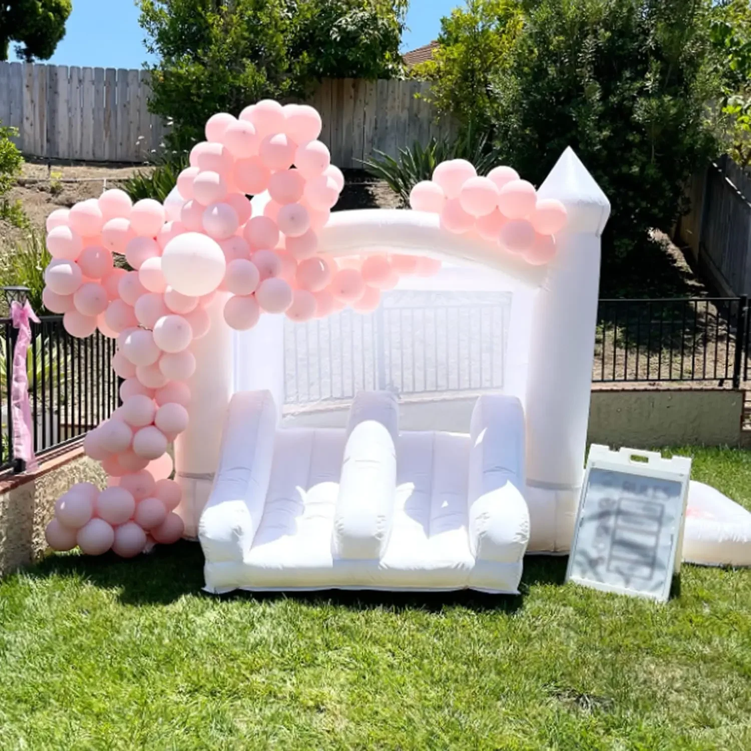 CZGBRO White Bounce House, Indoor & Outdoor Bouncy Castle with Ball Pit & Slide, Inflatable Bouncer for Wedding Party Kids Birth
CZGBRO White Bounce House, Indoor & Outdoor Bouncy Castle with Ball Pit & Slide, Inflatable Bouncer for Wedding Party Kids Birth