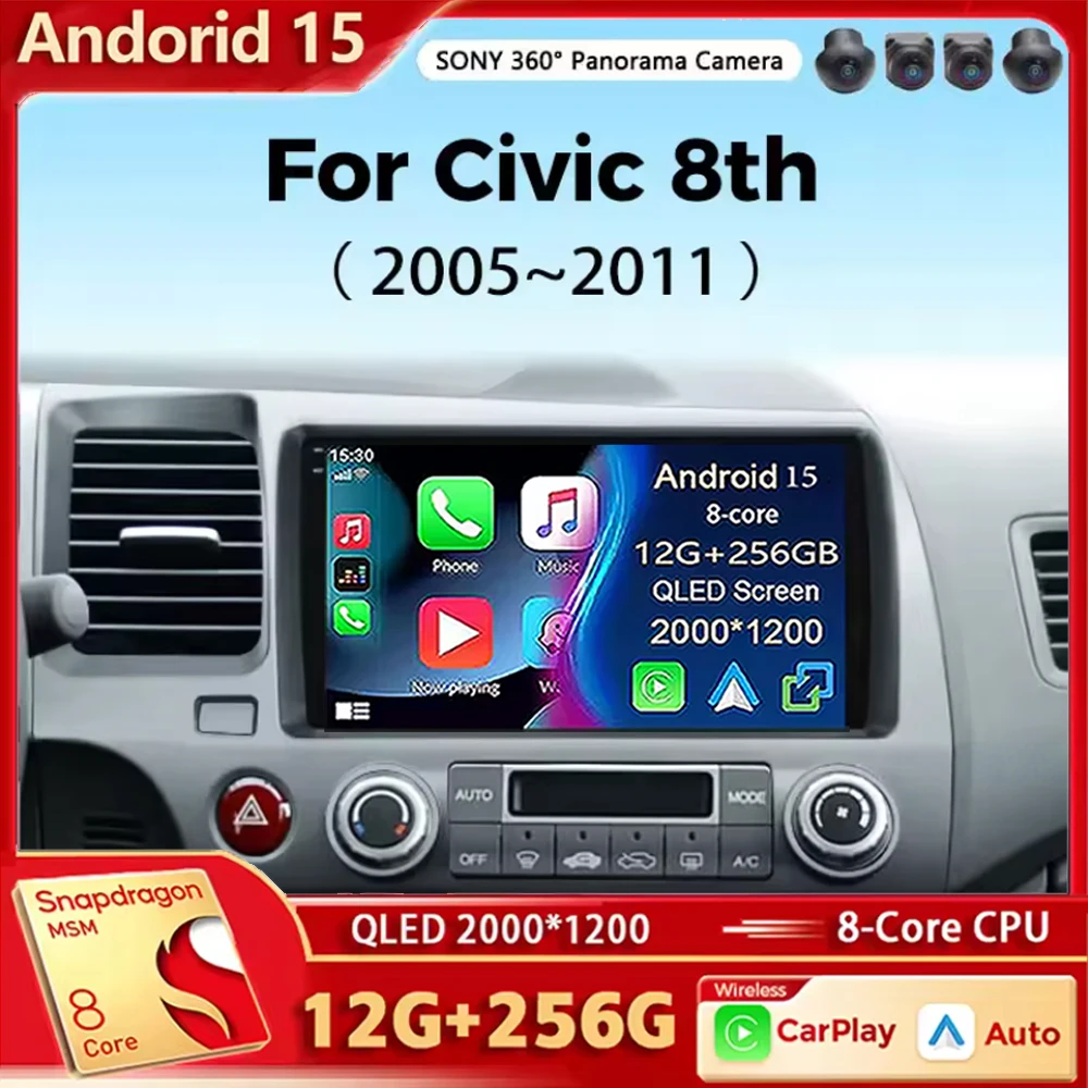 Для Honda Civic 8th 2005-2012 4G wifi 48EQ 2 din Android 15 Автомобильный радиоприемник Carplay Android auto Qualcomm Автомагнитола Мультимедийный плеер
Для Honda Civic 8th 2005-2012 4G wifi 48EQ 2 din Android 15 Автомобильный радиоприемник Carplay Android auto Qualcomm Автомагнитола Мультимедийный плеер