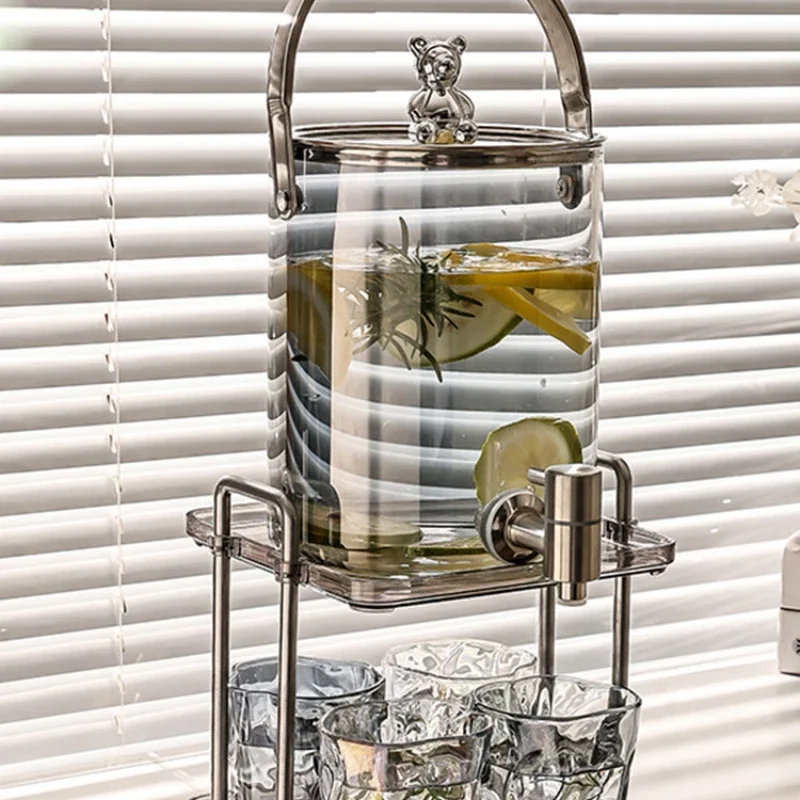 Glass high-temperature resistant cold water kettle, high-end fruit tea kettle with faucet, cold water kettle
Glass high-temperature resistant cold water kettle, high-end fruit tea kettle with faucet, cold water kettle