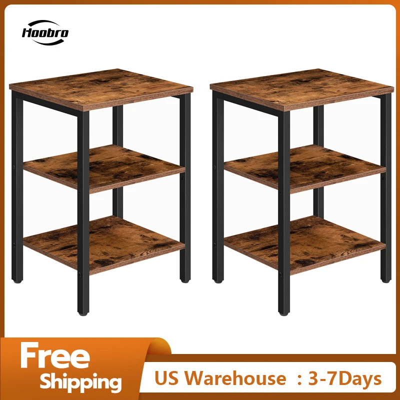HOOBRO 2Set Nightstands with 3-Layer Storage Shelves Side Table End Table For Small Spaces Living Room Stable Frame Rustic Brown
HOOBRO 2Set Nightstands with 3-Layer Storage Shelves Side Table End Table For Small Spaces Living Room Stable Frame Rustic Brown