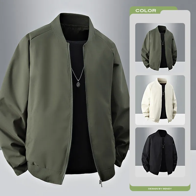 Men's Casual Spring/Fall Jacket Windproof Bomber Jacket Solid-Color Stand-Up Collar Fashionable Baseball Jacket
Men's Casual Spring/Fall Jacket Windproof Bomber Jacket Solid-Color Stand-Up Collar Fashionable Baseball Jacket