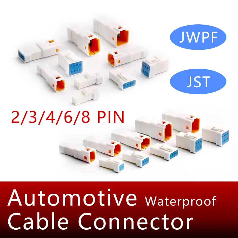 JST Type Automotive Waterproof Cable Connector 2 3 4 6 8 pin JWPF Butt Plug JWPF-VSLE-S 03R-JWPF-VSLE-S JST-02T 02R 06T 08T B04B
JST Type Automotive Waterproof Cable Connector 2 3 4 6 8 pin JWPF Butt Plug JWPF-VSLE-S 03R-JWPF-VSLE-S JST-02T 02R 06T 08T B04B