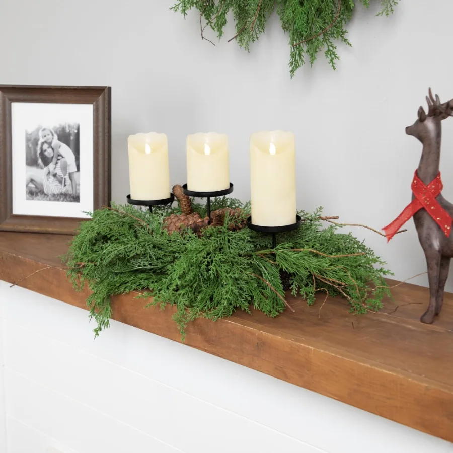Pine Cone and Cedar Christmas Pillar Candle Holder - 30"
Pine Cone and Cedar Christmas Pillar Candle Holder - 30"