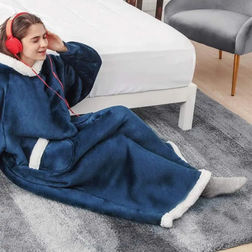 180cmSuper Long Flannel Blanket Pyjamas with Sleeves Winter Hoodies Sweatshirt Women Men Pullover Fleece Giant Oversized Outdoor
180cmSuper Long Flannel Blanket Pyjamas with Sleeves Winter Hoodies Sweatshirt Women Men Pullover Fleece Giant Oversized Outdoor