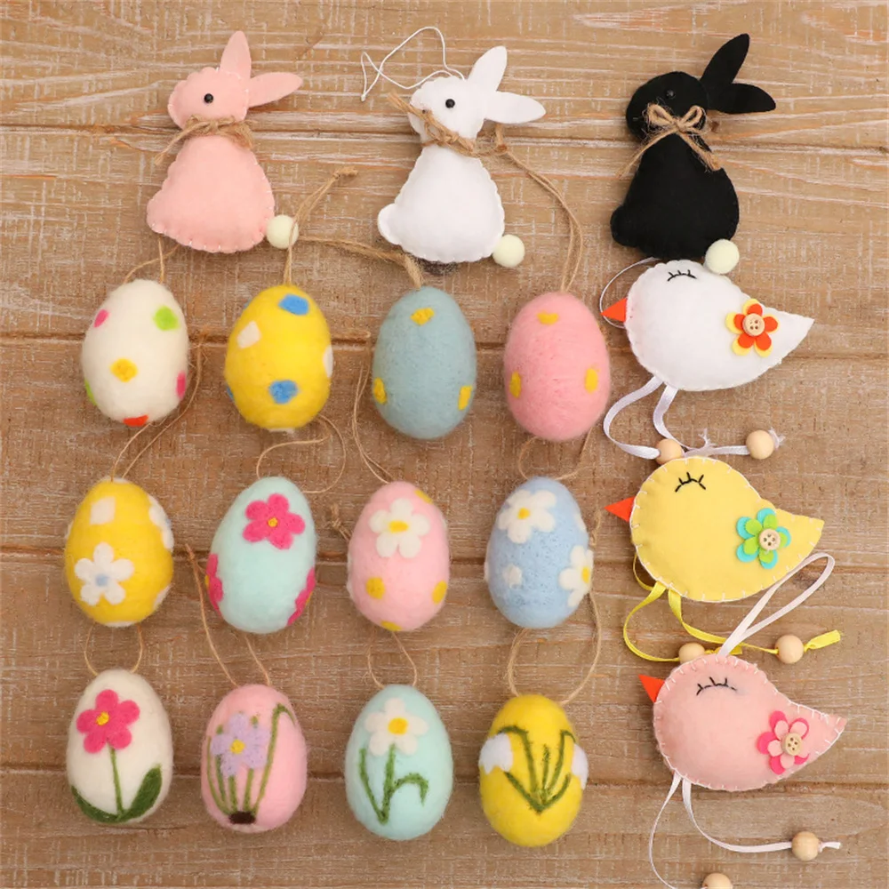 Imitation Wool Felt Easter Eggs Pendant With Rope for DIY Kids Gift Crafts Hanging Ornaments Easter Party Supplies Home Decor
Imitation Wool Felt Easter Eggs Pendant With Rope for DIY Kids Gift Crafts Hanging Ornaments Easter Party Supplies Home Decor
