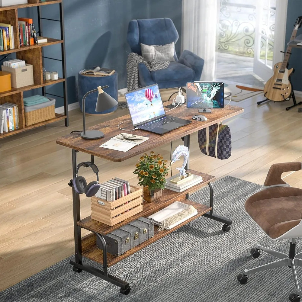 Height Adjustable Standing Desk with Power Outlets, 39" Manual Stand Up Desk with Storage Shelves Small Mobile Rolling Computer
Height Adjustable Standing Desk with Power Outlets, 39" Manual Stand Up Desk with Storage Shelves Small Mobile Rolling Computer