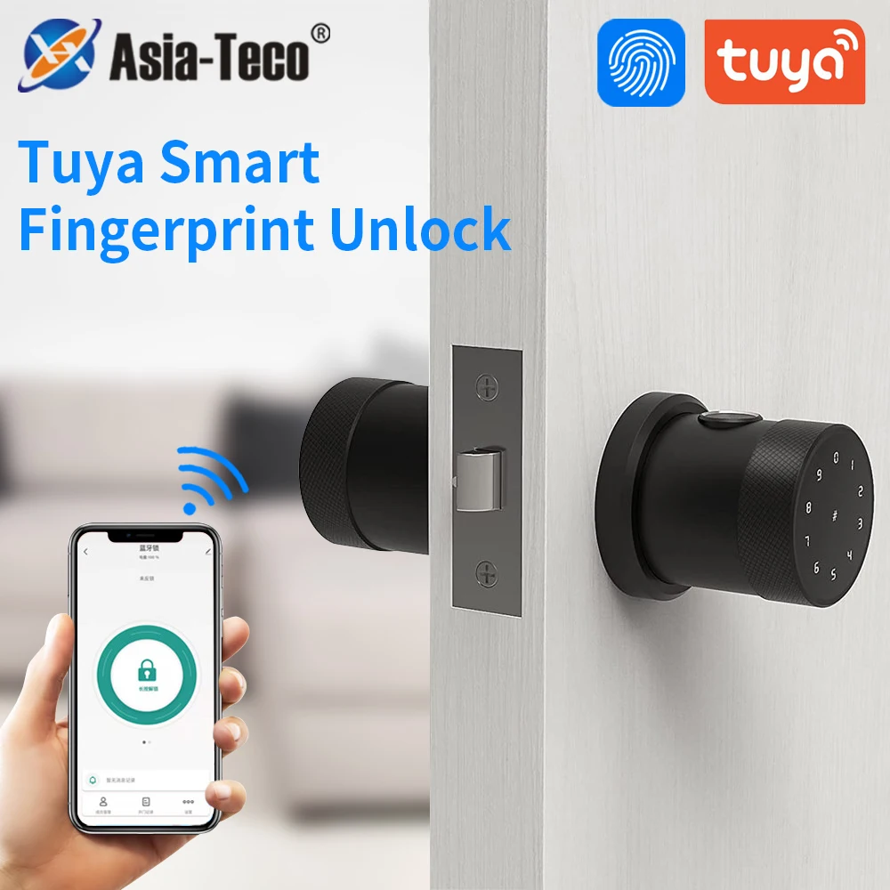 Bluetooth Tuya Smart App Zinc-alloy Fingerprint Ball Handle Intelligent Lock for Household Wooden Iron Door 300User Dropshipping
Bluetooth Tuya Smart App Zinc-alloy Fingerprint Ball Handle Intelligent Lock for Household Wooden Iron Door 300User Dropshipping