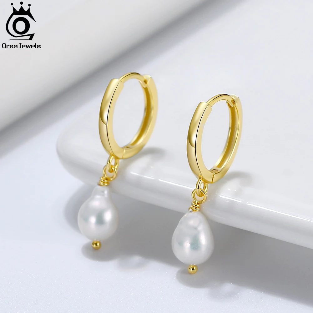 ORSA JEWELS Dainty 925 Silver Pearl Hoop Drop Earrings Exquisite Wedding Jewelry Elegant Accessories with Natural Pearl GPE15
ORSA JEWELS Dainty 925 Silver Pearl Hoop Drop Earrings Exquisite Wedding Jewelry Elegant Accessories with Natural Pearl GPE15
