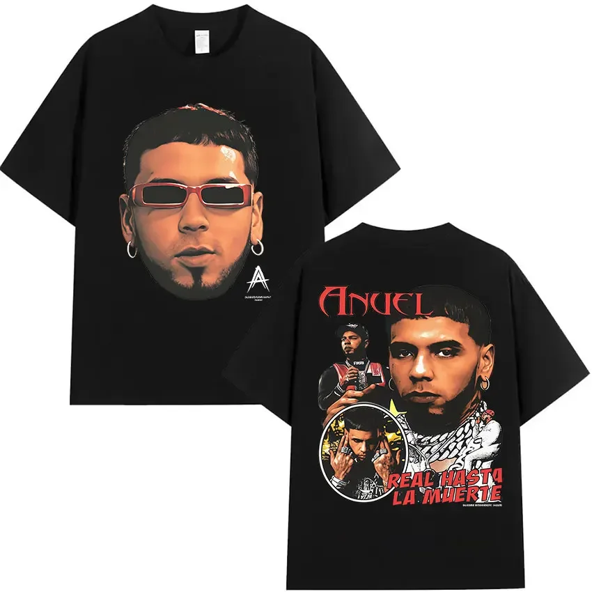 Rapper Anuel AA Real Hasta La Muerte Tour 2025 New Album T Shirts Women's Hip Hop Gothic T-Shirts Cotton Short Sleeve T-Shirt
Rapper Anuel AA Real Hasta La Muerte Tour 2025 New Album T Shirts Women's Hip Hop Gothic T-Shirts Cotton Short Sleeve T-Shirt