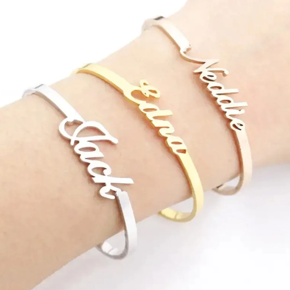 Customized Name Bracelets for Women Personalized Name Bracelet Gold Color Stainless Steel Bangle Jewelry Mother's Day Gift New
Customized Name Bracelets for Women Personalized Name Bracelet Gold Color Stainless Steel Bangle Jewelry Mother's Day Gift New