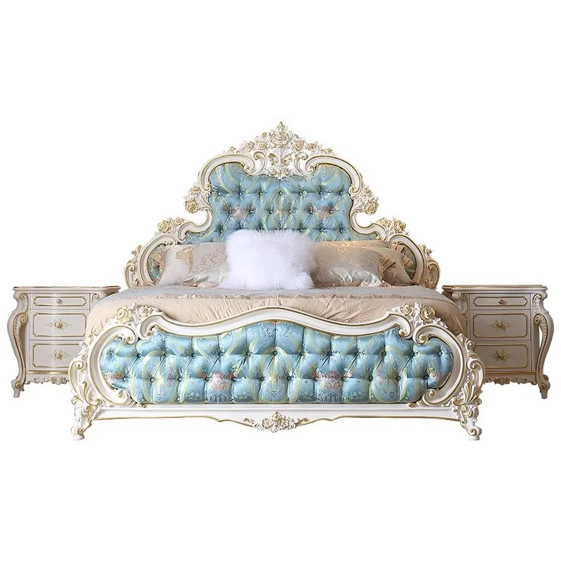Villa master bedroom bed luxury solid wood furniture buckle 1.8 meters large bed European carved double wedding bed
Villa master bedroom bed luxury solid wood furniture buckle 1.8 meters large bed European carved double wedding bed
