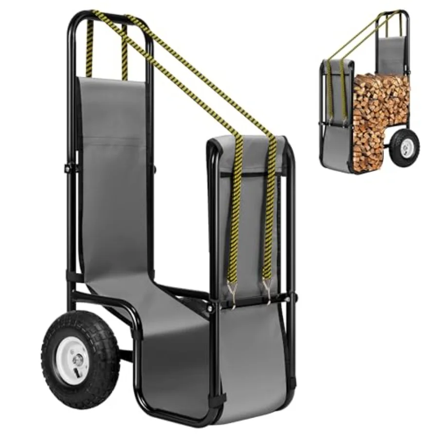 Firewood Log Cart Carrier with Rubber Wheels and 600D Oxford Cloth 250 LB Capacity Heavy Duty Steel Dolly Hauler Rolling Wood R
Firewood Log Cart Carrier with Rubber Wheels and 600D Oxford Cloth 250 LB Capacity Heavy Duty Steel Dolly Hauler Rolling Wood R