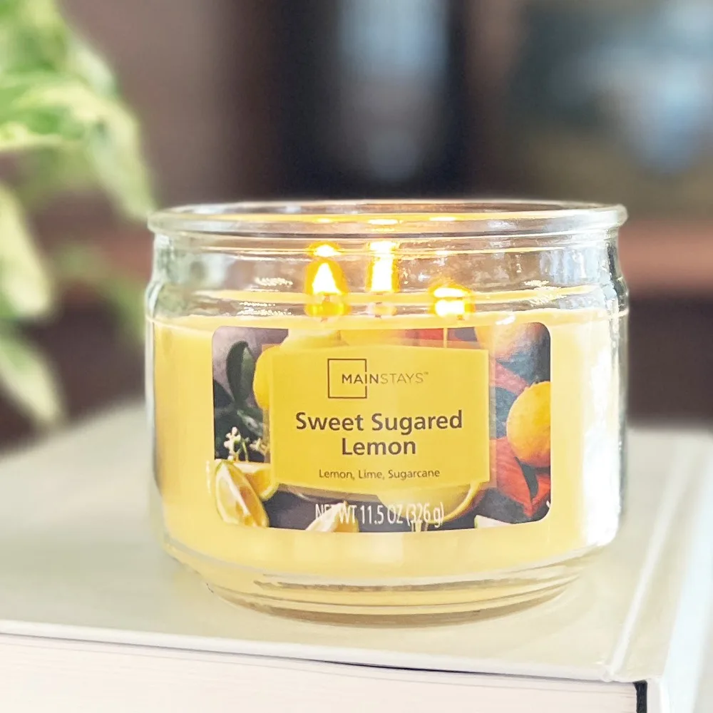 Sweet Sugared Lemon Scented Glass Jar Candle Yellow Wax Aromatherapy Candle for Home Decor Relaxation Gift 11.5 Ounce
Sweet Sugared Lemon Scented Glass Jar Candle Yellow Wax Aromatherapy Candle for Home Decor Relaxation Gift 11.5 Ounce