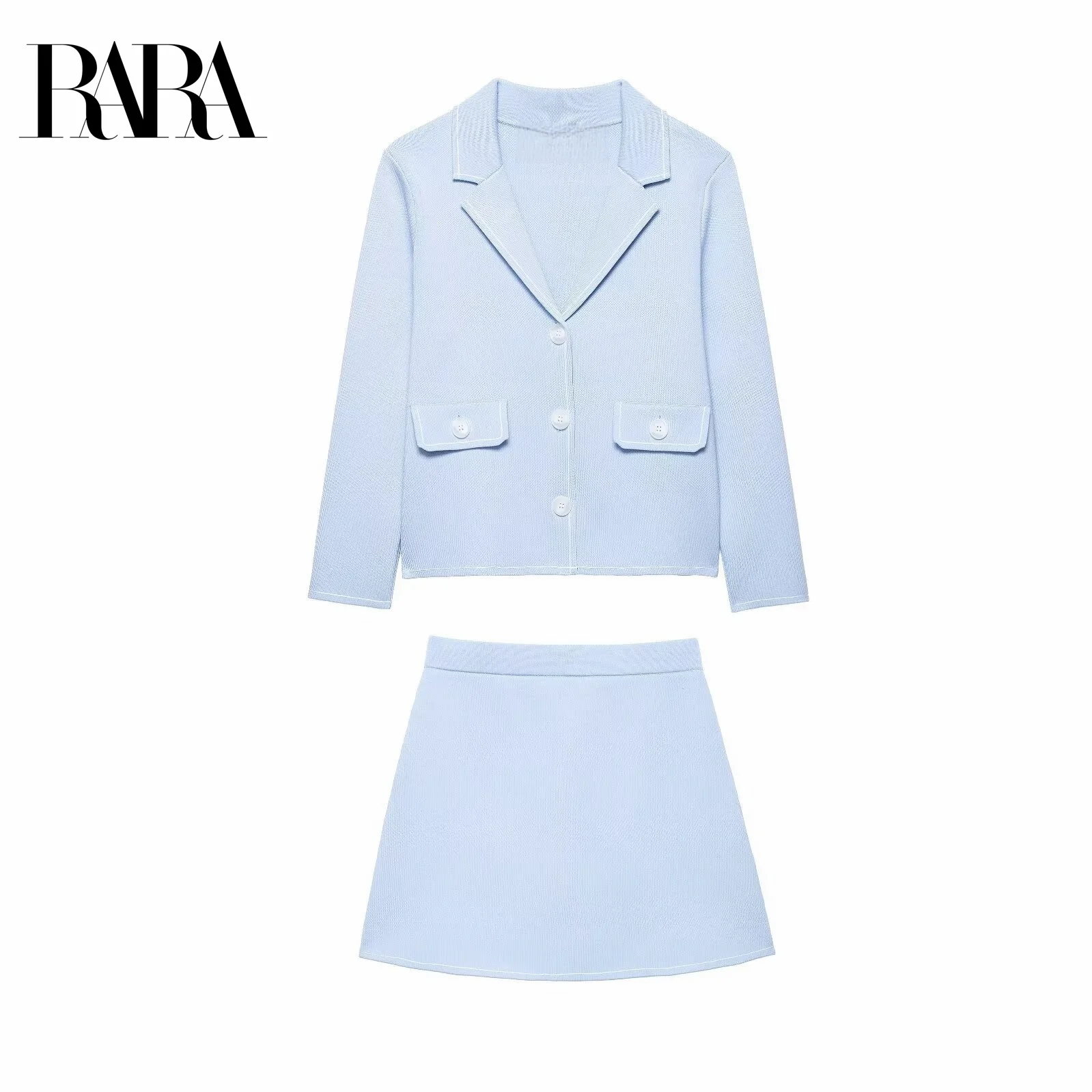 RARA Women's Summer Contrast Trim Elegant Knit Blazer Top and Contrast Trim Mini A - Line Casual Knit Skirt
RARA Women's Summer Contrast Trim Elegant Knit Blazer Top and Contrast Trim Mini A - Line Casual Knit Skirt