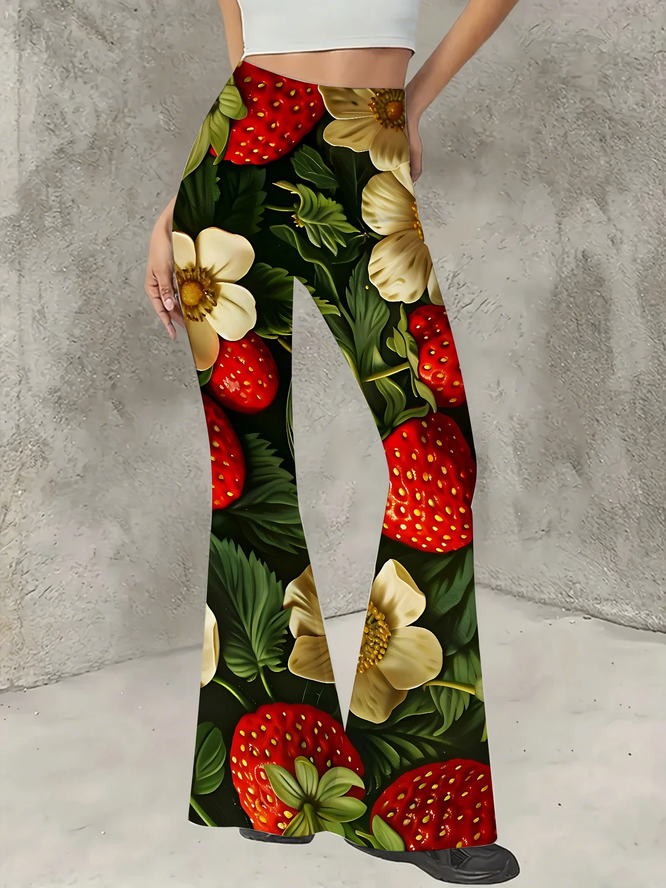 Y2K Graphic Print Flare Pants Women High Waist Knit Bell Bottom Trousers
Y2K Graphic Print Flare Pants Women High Waist Knit Bell Bottom Trousers