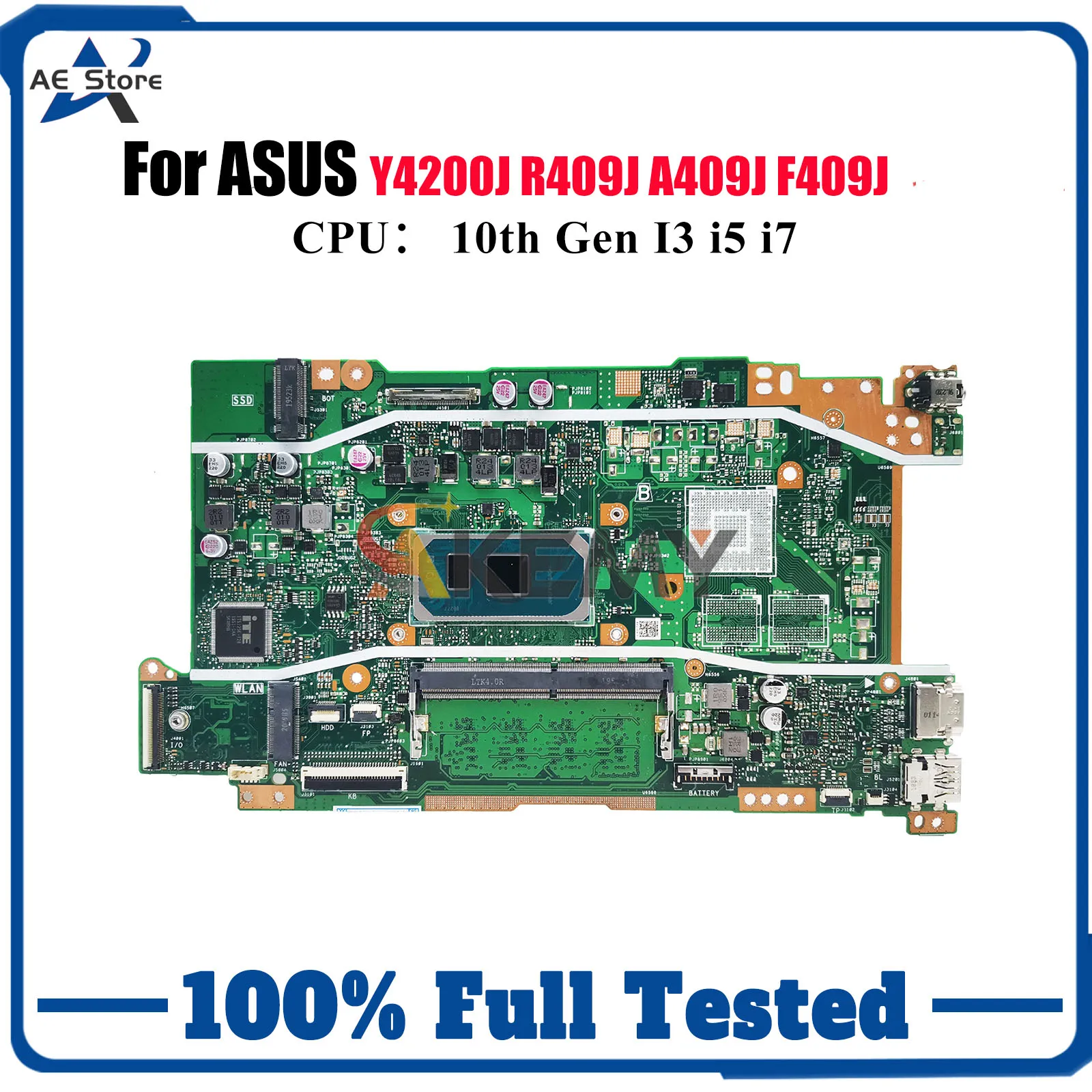 X409JA Laptop Motherboard For ASUS Y4200J X409JP F409J X409J A409J X409JB R409J Mainboard 10th Gen I3 i5 i7 100% tests OK stk
X409JA Laptop Motherboard For ASUS Y4200J X409JP F409J X409J A409J X409JB R409J Mainboard 10th Gen I3 i5 i7 100% tests OK stk