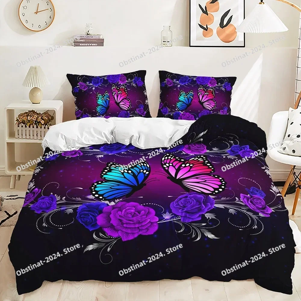 Purple Butterfly Rose Bedding Set Fashion Printed Bed Set Duvet Cover Pillowcase Linen Sheet Quilt Cover Full Queen King Size
Purple Butterfly Rose Bedding Set Fashion Printed Bed Set Duvet Cover Pillowcase Linen Sheet Quilt Cover Full Queen King Size