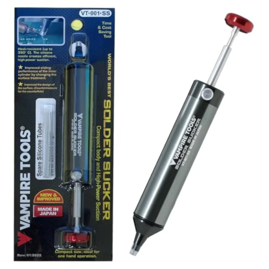 Premium Solder Sucker Made in Japan Heavy Duty Desoldering Pump High Power Vacuum Suction SS-03
Premium Solder Sucker Made in Japan Heavy Duty Desoldering Pump High Power Vacuum Suction SS-03