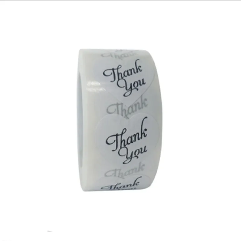500pcs/pack Roll Black font white label Thank you for hand sealing heart-shaped Paper diy 25*25MM
500pcs/pack Roll Black font white label Thank you for hand sealing heart-shaped Paper diy 25*25MM