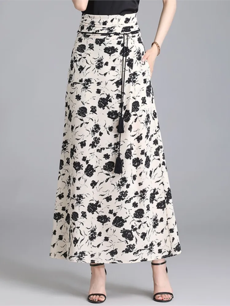 ZUZK Fashionable Print Long Skirt Elegant High-Waist Floral Commute Style Long A- Line Skirt Wrapped Hip Temperament Long Skirt
ZUZK Fashionable Print Long Skirt Elegant High-Waist Floral Commute Style Long A- Line Skirt Wrapped Hip Temperament Long Skirt