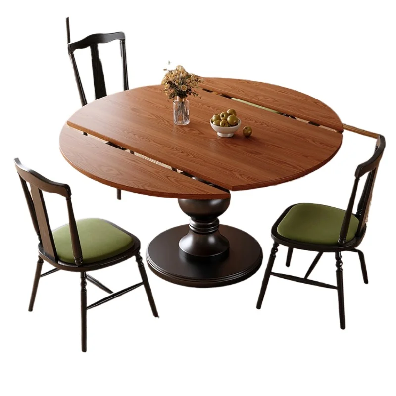 Medieval solid wood retractable dining table 2026 new French retro style small apartment dining table and chairs
Medieval solid wood retractable dining table 2026 new French retro style small apartment dining table and chairs