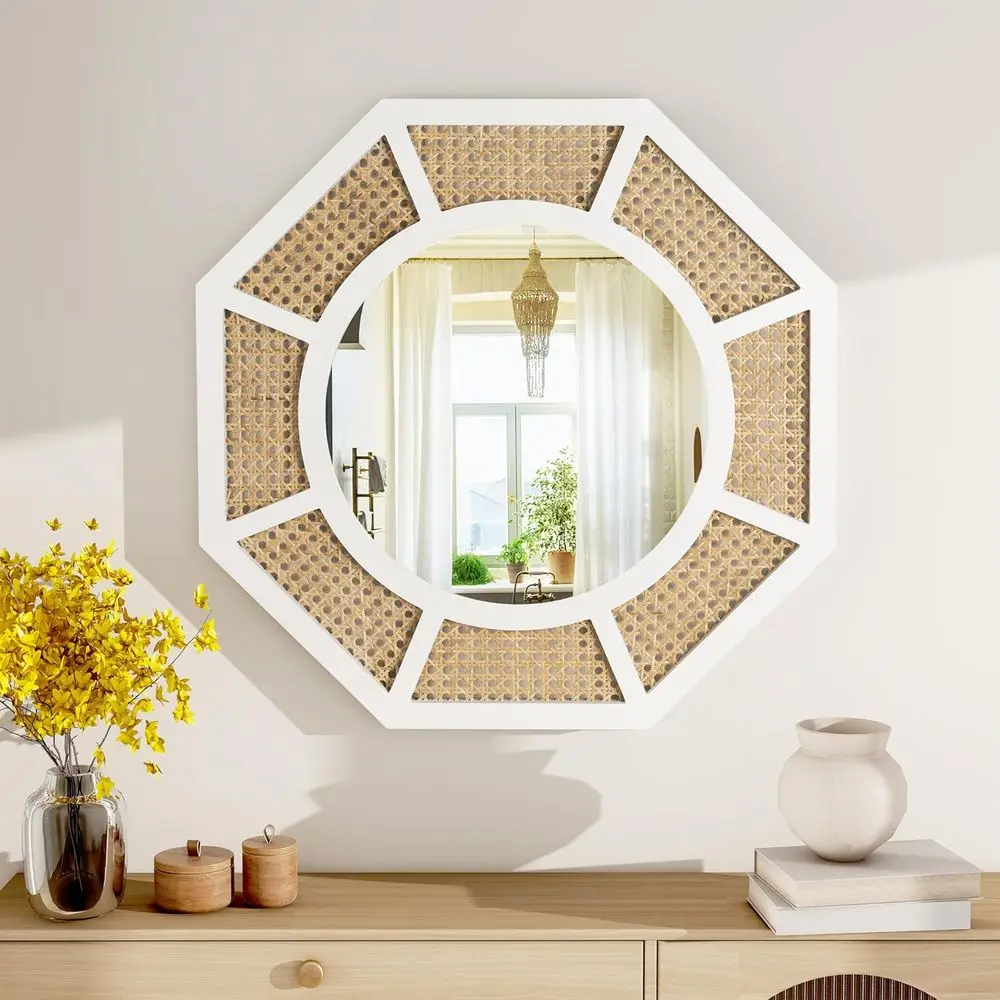 Large 24 Natural Woven Rattan Mirror - Boho Wall Decor for Living Room, Bedroom, and Bathroom
Large 24 Natural Woven Rattan Mirror - Boho Wall Decor for Living Room, Bedroom, and Bathroom