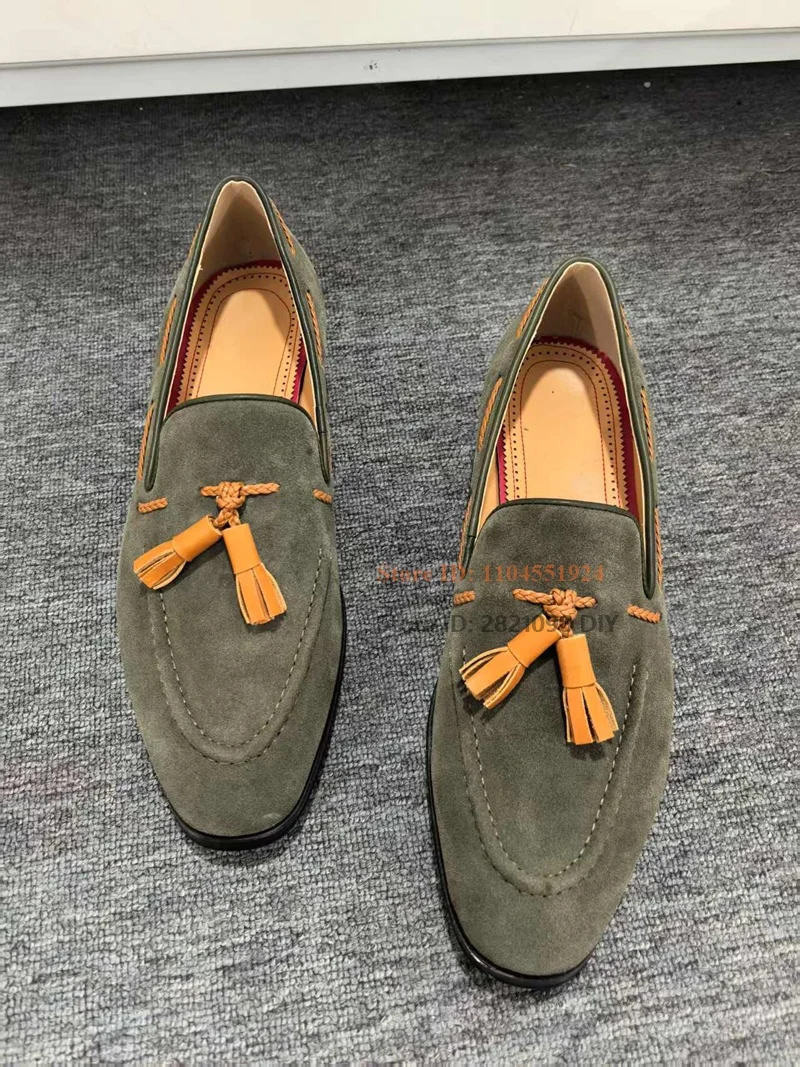 Mens Suede Grey Leather Slip On Tassel Mens Driving Loafers Retro Gentleman Square Toe Party Flats Men High Quality Gifts
Mens Suede Grey Leather Slip On Tassel Mens Driving Loafers Retro Gentleman Square Toe Party Flats Men High Quality Gifts