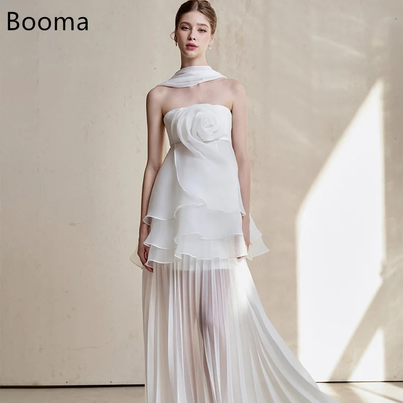 Booma Simple A-Line Wedding Dresses Strapless Sleeveless Floor-Length Flower Pleat Brides Gown Custom Made 2025
Booma Simple A-Line Wedding Dresses Strapless Sleeveless Floor-Length Flower Pleat Brides Gown Custom Made 2025