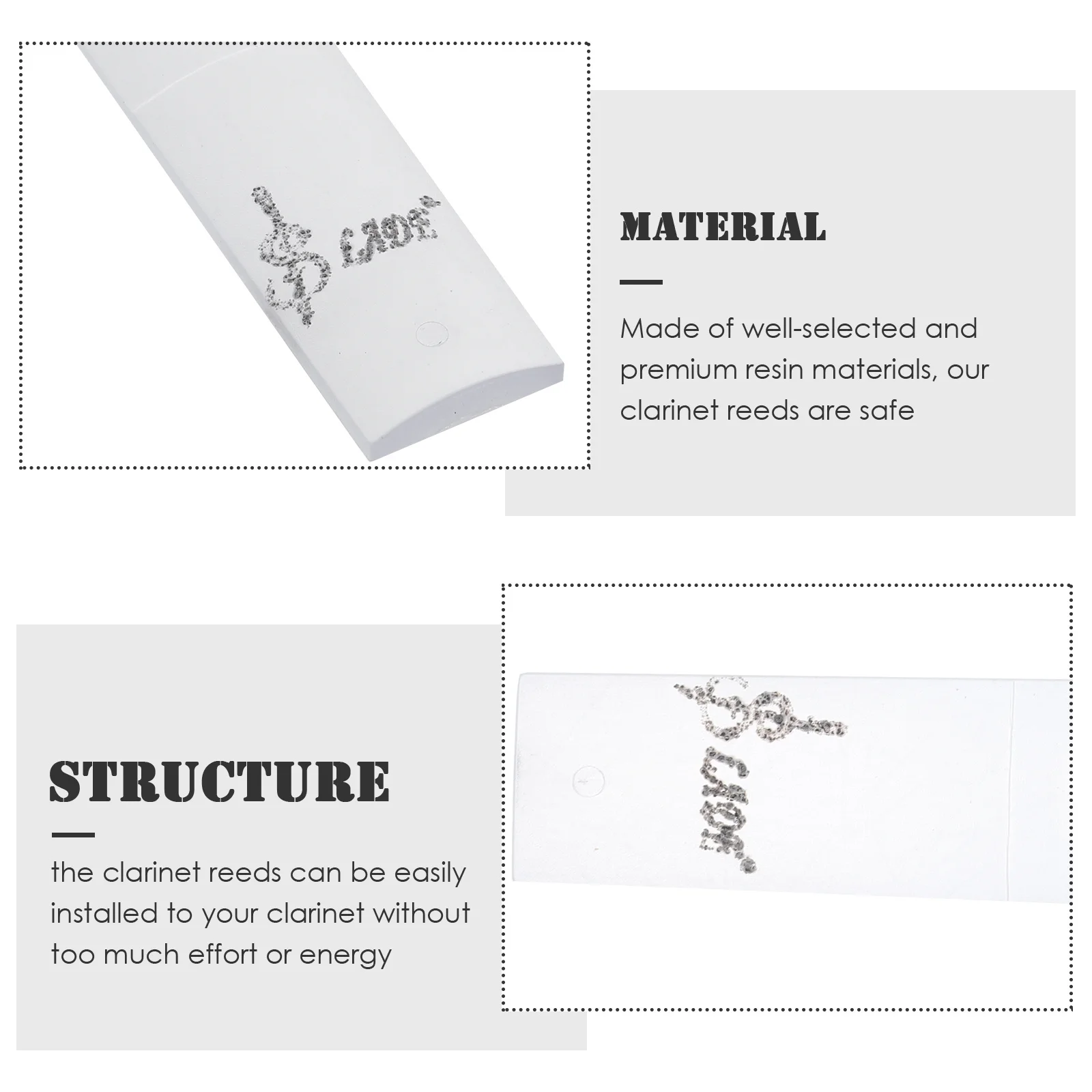 3Pcs Resin Clarinet Reeds Handcrafted Durable Compact Clarinet Replacement Instrument Accessories Thin Reed Tip Practical Use
3Pcs Resin Clarinet Reeds Handcrafted Durable Compact Clarinet Replacement Instrument Accessories Thin Reed Tip Practical Use