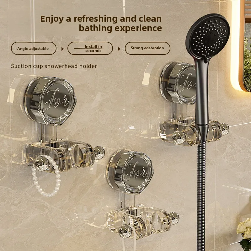 Non-punching suction cup shower bracket Adjustable powerful vacuum suction cup Movable bathroom shower head
Non-punching suction cup shower bracket Adjustable powerful vacuum suction cup Movable bathroom shower head