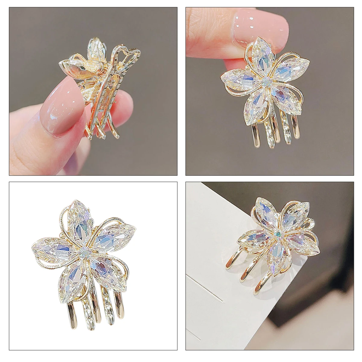 3 Pcs Crystal Flower Hair Claw Clips Alloy Styling Tool Vintage Small Women Jaw Clasp Elegant Accessories Daily Wear
3 Pcs Crystal Flower Hair Claw Clips Alloy Styling Tool Vintage Small Women Jaw Clasp Elegant Accessories Daily Wear