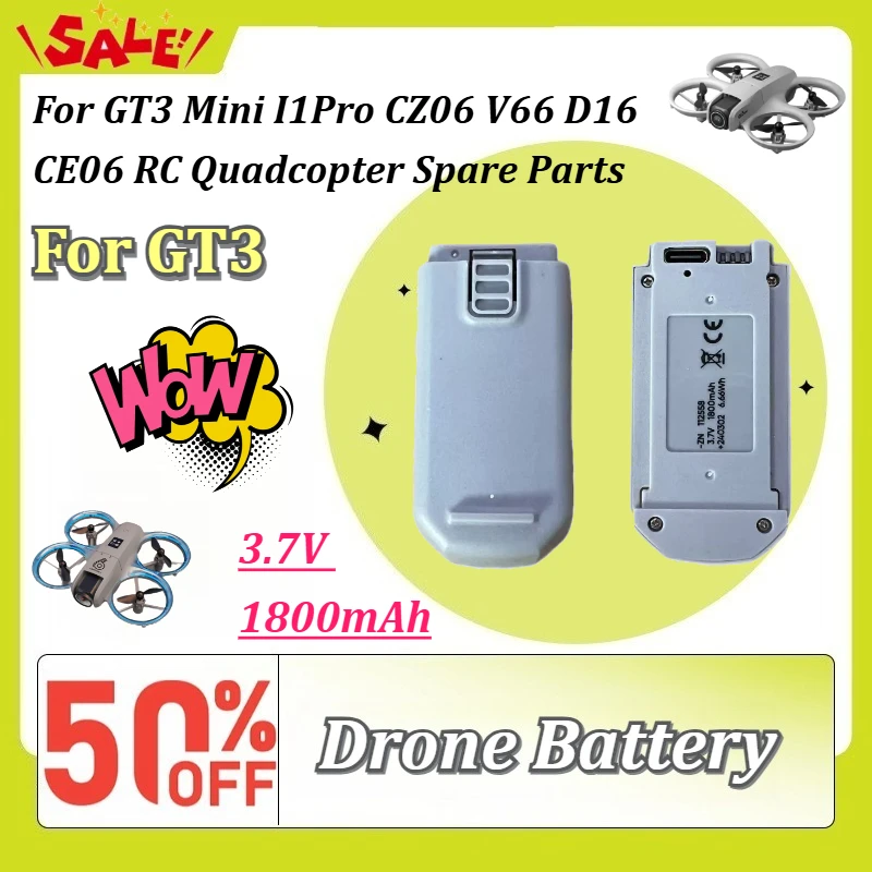 ZN112558 3.7V 1800mAh LiPo Battery Spare Parts for GT3/GT3 Mini I1Pro CZ06 V66 D16 CE06 RC Quadcopter with Built-in Type-C Port
ZN112558 3.7V 1800mAh LiPo Battery Spare Parts for GT3/GT3 Mini I1Pro CZ06 V66 D16 CE06 RC Quadcopter with Built-in Type-C Port