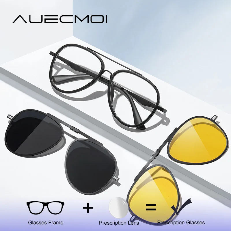 AUECMOI Pilot Men Women Fold Polarized Frame Myopia Prescription Glasses Anti Blue Light Optical Photochromic Magnetic Eyewear
AUECMOI Pilot Men Women Fold Polarized Frame Myopia Prescription Glasses Anti Blue Light Optical Photochromic Magnetic Eyewear