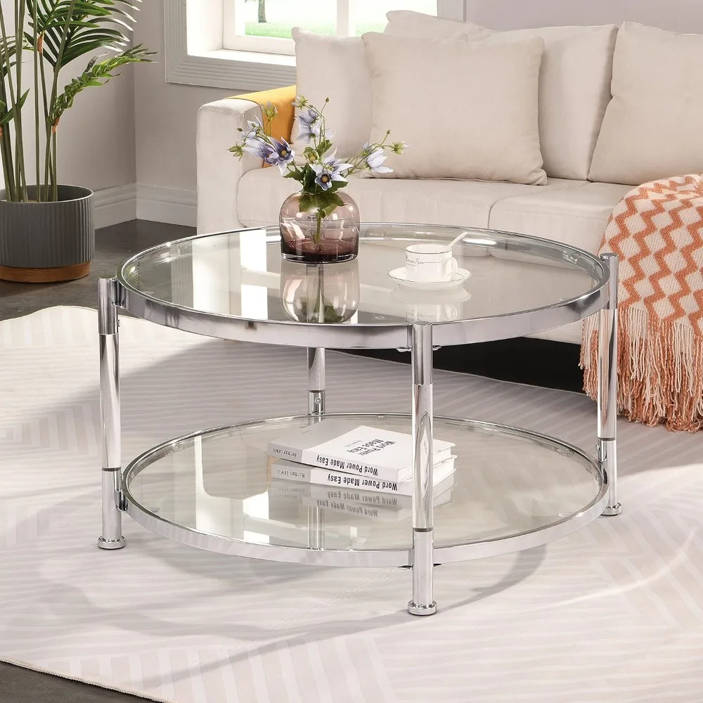 Tempered Glass Round Coffee Table, 32.3" Modern Acrylic Legs Circle Coffee Table for Living Room
Tempered Glass Round Coffee Table, 32.3" Modern Acrylic Legs Circle Coffee Table for Living Room