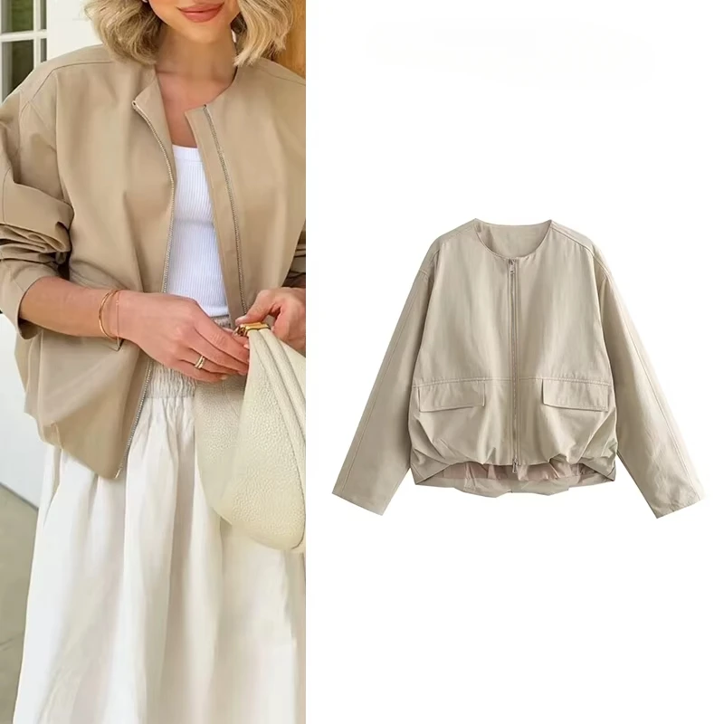 TRAF ZR Jackets Korean Baseball Uniform Pretty Bomber Golf Wear Women Korean Style Women's 2024 Elegant Beige Jackets
TRAF ZR Jackets Korean Baseball Uniform Pretty Bomber Golf Wear Women Korean Style Women's 2024 Elegant Beige Jackets