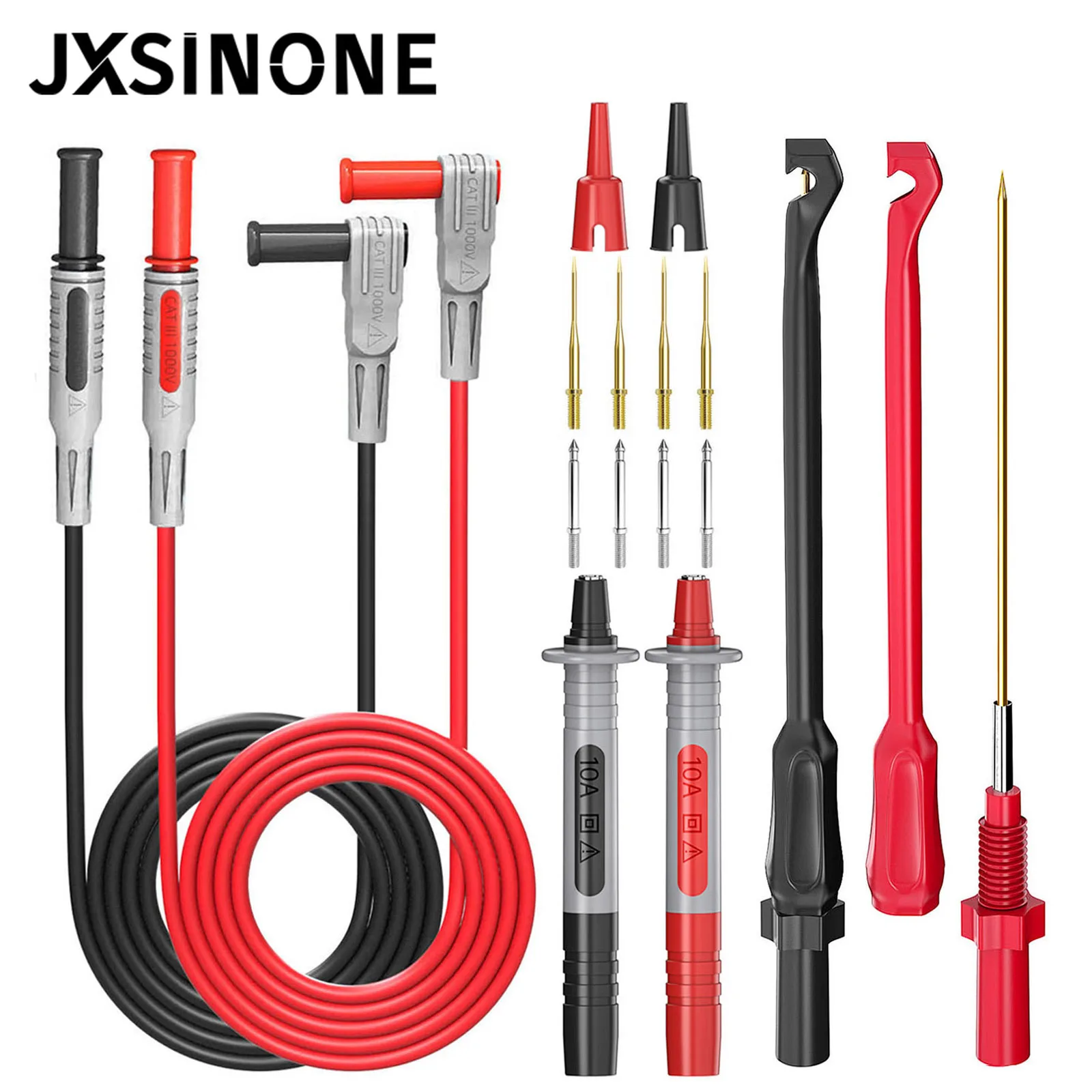 JXSINONE P1033B Automotive Multimeter Test Leads Kit with Wire Piercing Puncture Probes 4mm Banana Plug Test Leads Test Probes
JXSINONE P1033B Automotive Multimeter Test Leads Kit with Wire Piercing Puncture Probes 4mm Banana Plug Test Leads Test Probes