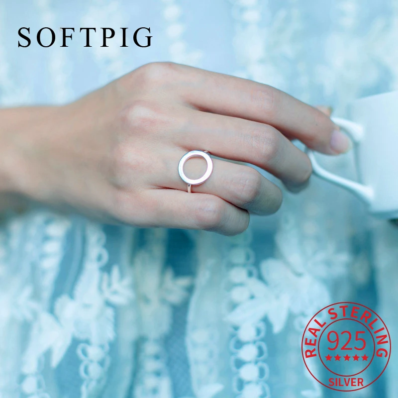 SOFTPIG Real 925 Sterling Silver Geometric Hollow Round Adjustable Ring For Women Party Minimalist Fine Jewelry Punk Accessories
SOFTPIG Real 925 Sterling Silver Geometric Hollow Round Adjustable Ring For Women Party Minimalist Fine Jewelry Punk Accessories