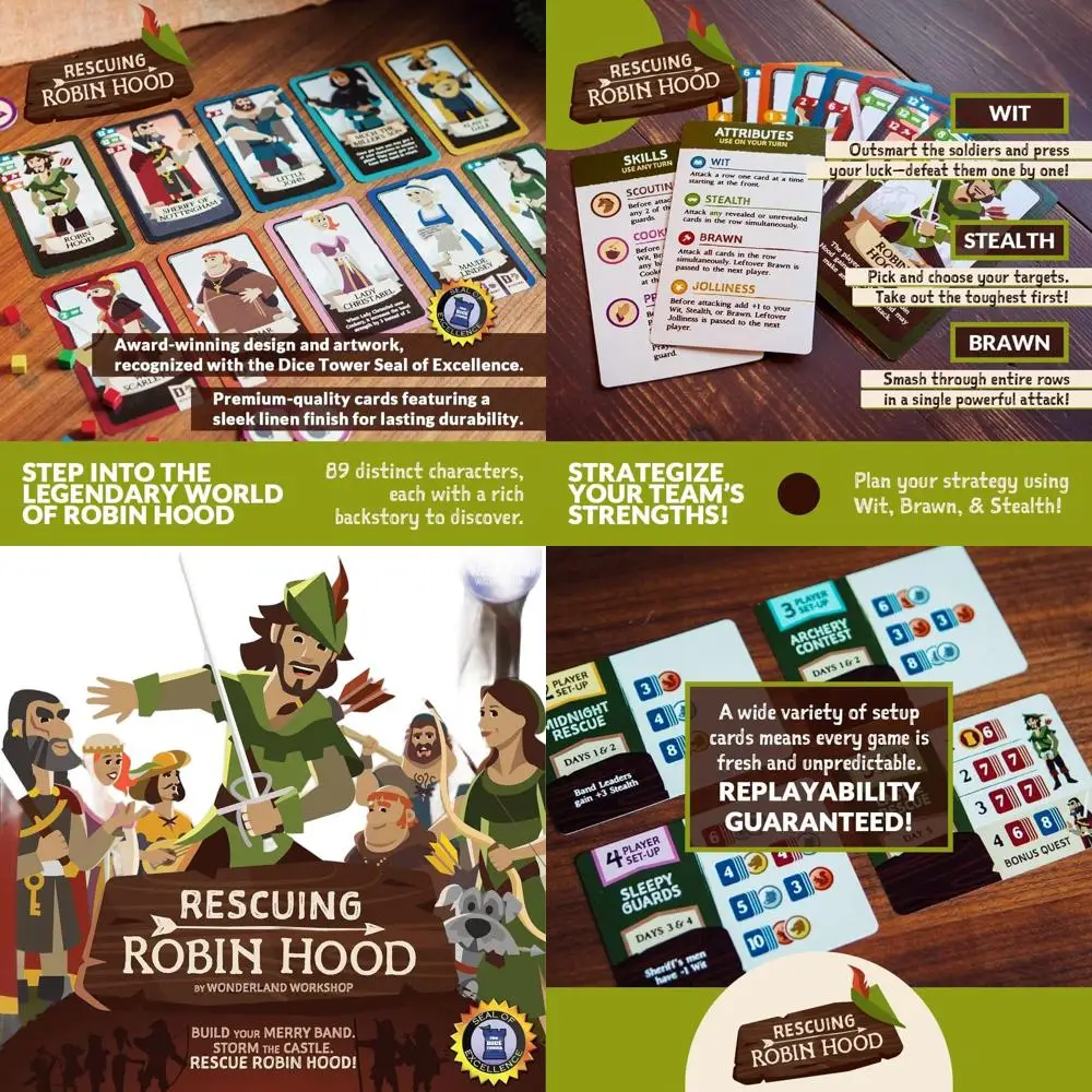 Робин Гуд: Картковая игра в стиле средневековой фэнтези для 1-5 игроков | 10 лет | Приключение и стратегия семьи и друзей
Робин Гуд: Картковая игра в стиле средневековой фэнтези для 1-5 игроков | 10 лет | Приключение и стратегия семьи и друзей