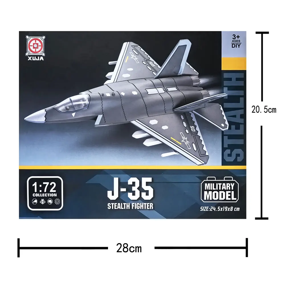 Масштабная модель истребителя J-35 (Китай) из ABS-пластика, 1:72, 3D-пазл для сборки, литая военная авиамодель, конструктор, коллекционный подарок для мальчика
Масштабная модель истребителя J-35 (Китай) из ABS-пластика, 1:72, 3D-пазл для сборки, литая военная авиамодель, конструктор, коллекционный подарок для мальчика