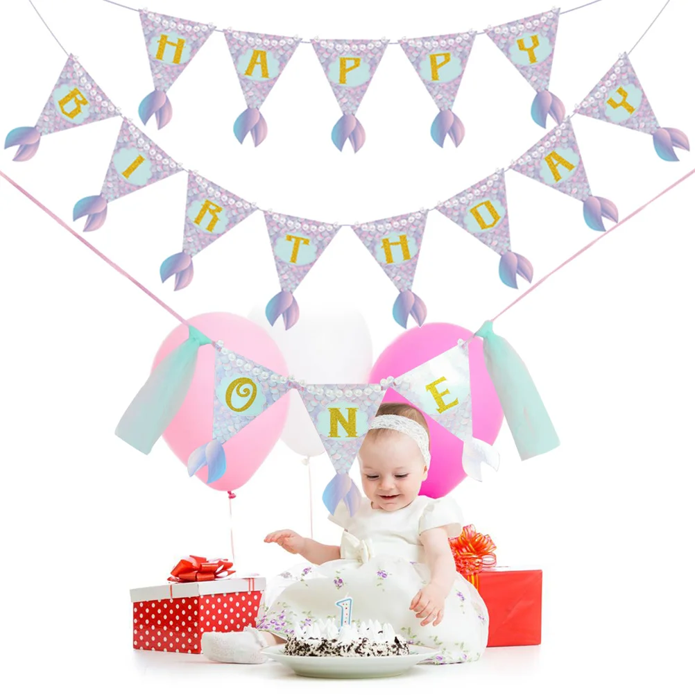 2pcs Mermaid Tail Design Banner HAAPY BIRTHDAY ONE Letters Bunting Burlap Baby Shower Hanging Garland First Birthday Party Decor
2pcs Mermaid Tail Design Banner HAAPY BIRTHDAY ONE Letters Bunting Burlap Baby Shower Hanging Garland First Birthday Party Decor