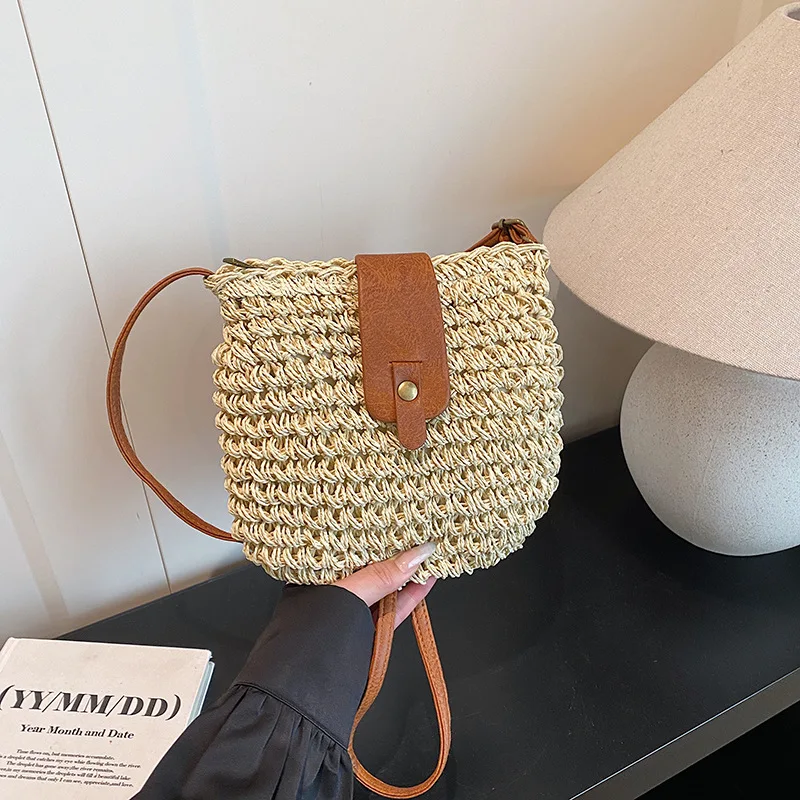 Summer Straw Woven Small Shoulder Bags for Women Versatile Ladies Bucket Messenger Bag Lightweight Portable Beach Handbag Purse
Summer Straw Woven Small Shoulder Bags for Women Versatile Ladies Bucket Messenger Bag Lightweight Portable Beach Handbag Purse