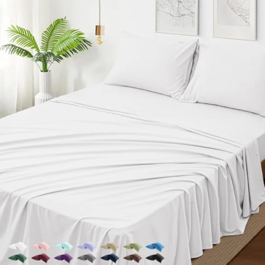 King Size 4 Piece Sheet Set - Hotel Luxury Bedding for King Size Bed - Soft and Breathable Bed Sheets Set - Deep Pocket Sheets,
King Size 4 Piece Sheet Set - Hotel Luxury Bedding for King Size Bed - Soft and Breathable Bed Sheets Set - Deep Pocket Sheets,