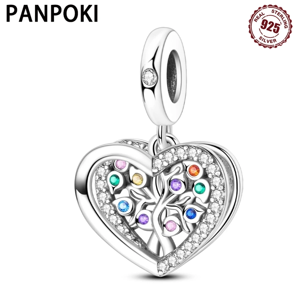 PANPOKI 925 Sterling Silver Colorful Zircon Love Tree Hanging Pendants Bracelet Charms Jewelry Party Beads DIY Trendy Gifts
PANPOKI 925 Sterling Silver Colorful Zircon Love Tree Hanging Pendants Bracelet Charms Jewelry Party Beads DIY Trendy Gifts