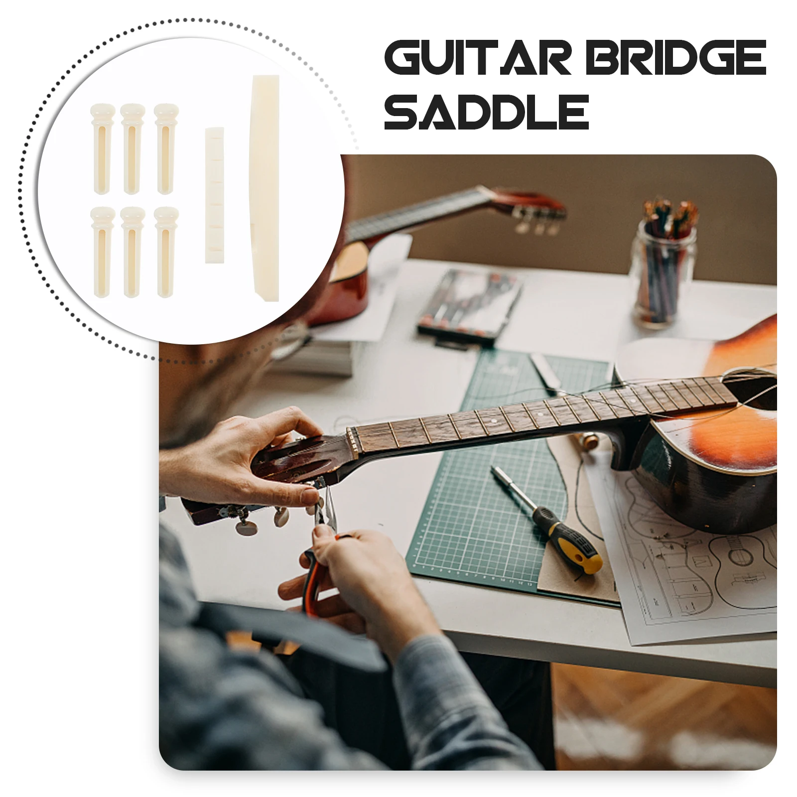 White Beef Bone Guitar Bridge Pegs Replacement Saddle Nut Set for Acoustic Folk Guitar Accessories String Instrument Parts Pin
White Beef Bone Guitar Bridge Pegs Replacement Saddle Nut Set for Acoustic Folk Guitar Accessories String Instrument Parts Pin