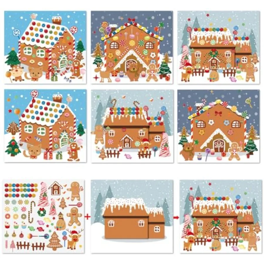 Christmas Party Favor for - 30 Sheets Make a Gingerbread House DIY Craft Stickers Scenes for Xmas Holiday Activity Party Game S
Christmas Party Favor for - 30 Sheets Make a Gingerbread House DIY Craft Stickers Scenes for Xmas Holiday Activity Party Game S